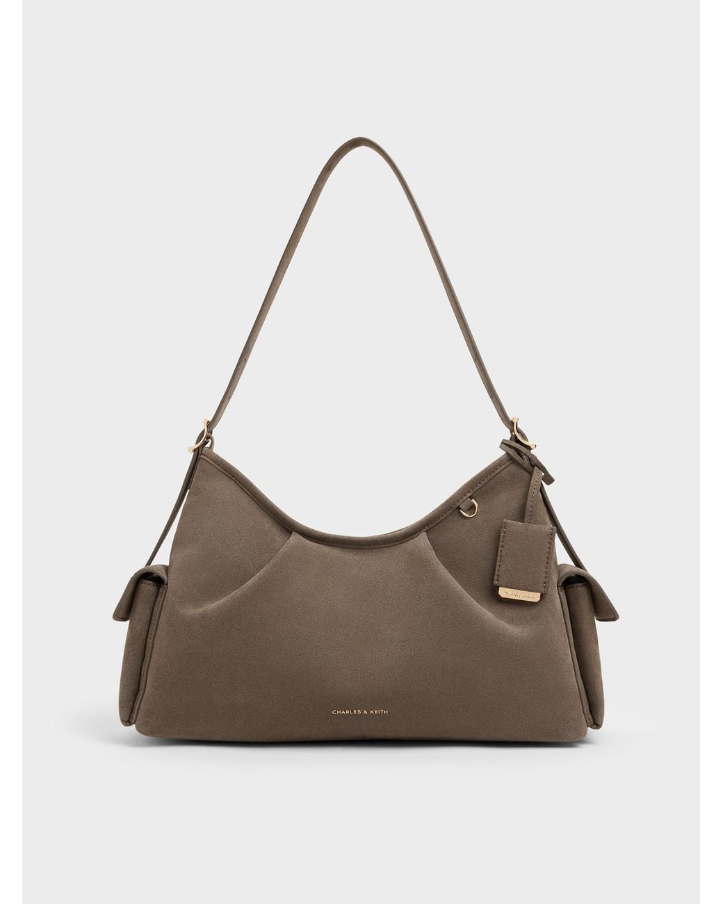 Charles & Keith Natural Khai Side-Pocket Shoulder Bag