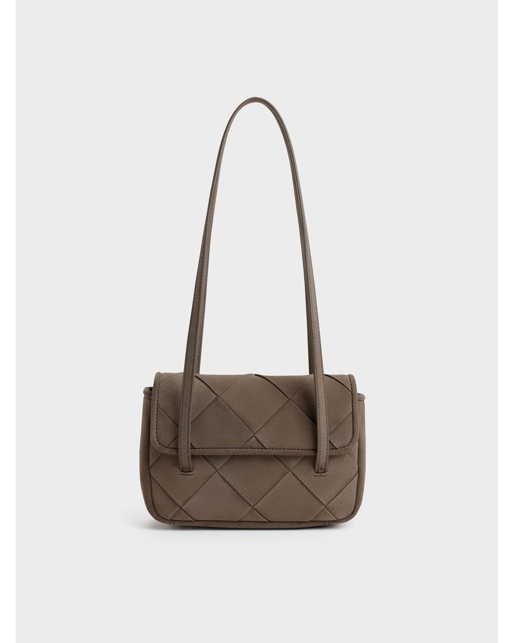 Charles & Keith White Maribel Woven Shoulder Bag