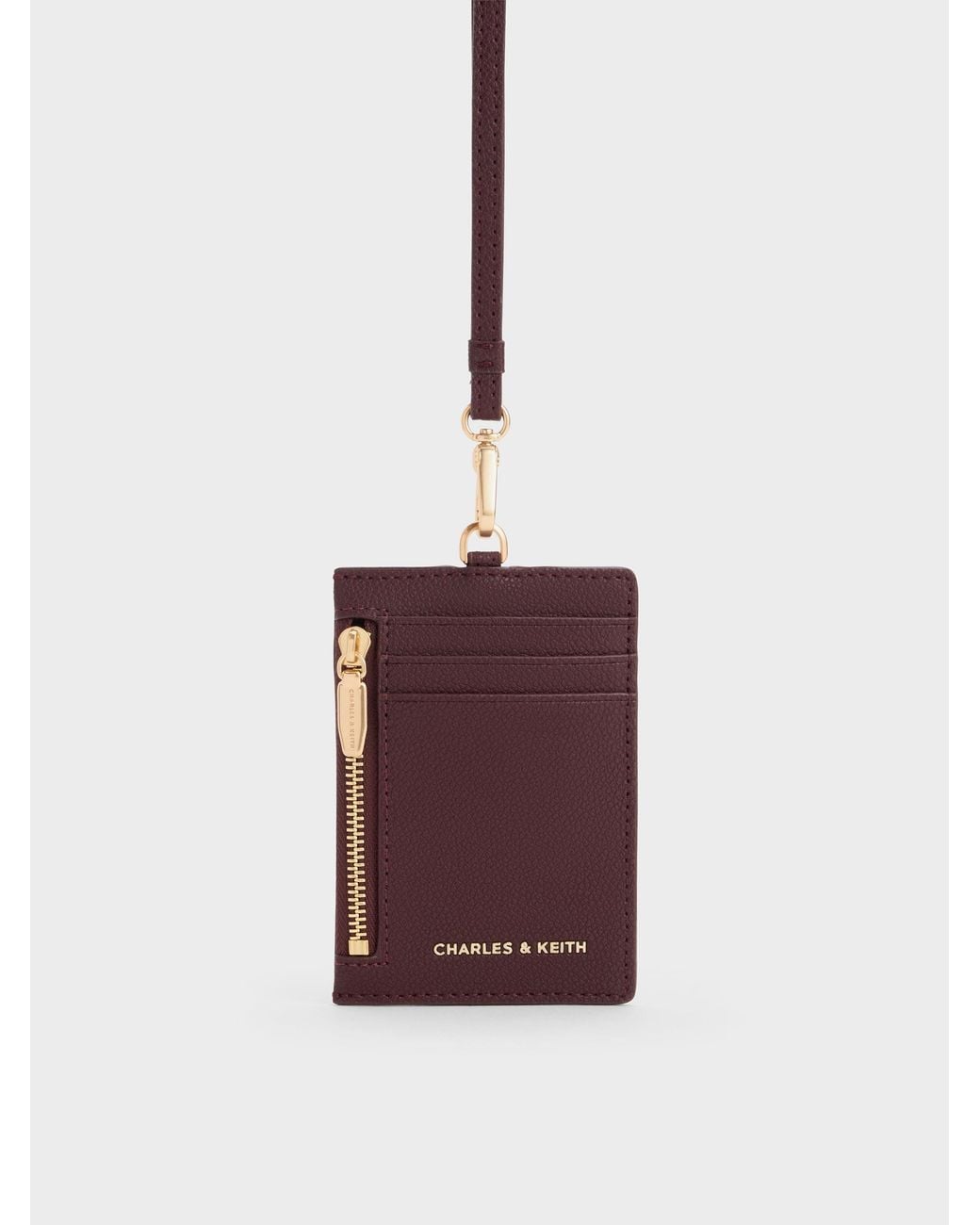 Charles & Keith Purple Twilia Card Holder With Lanyard