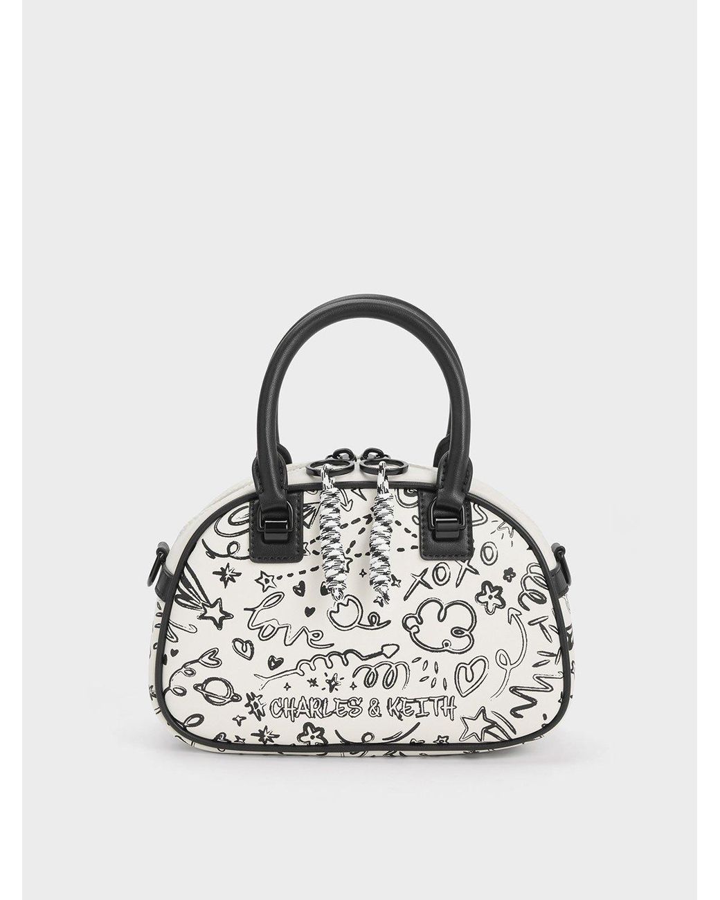 Charles & Keith Gwiana Printed Bowling Bag in White Lyst