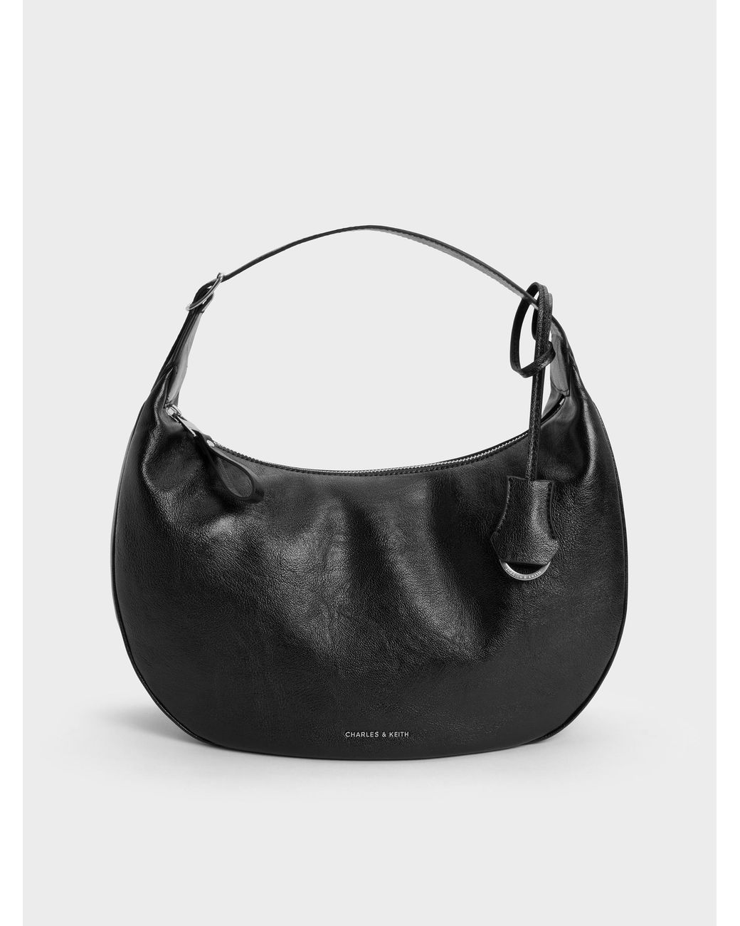 Charles & Keith Black Large Vega Hobo Bag