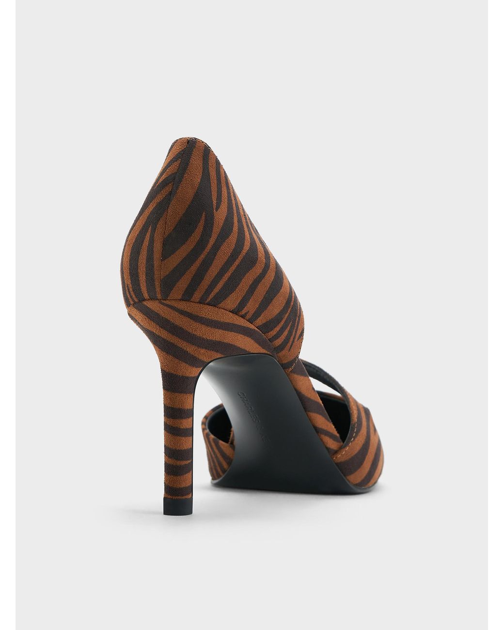 Charles & Keith Multicolor Zebra-Print Asymmetric D'Orsay Pumps