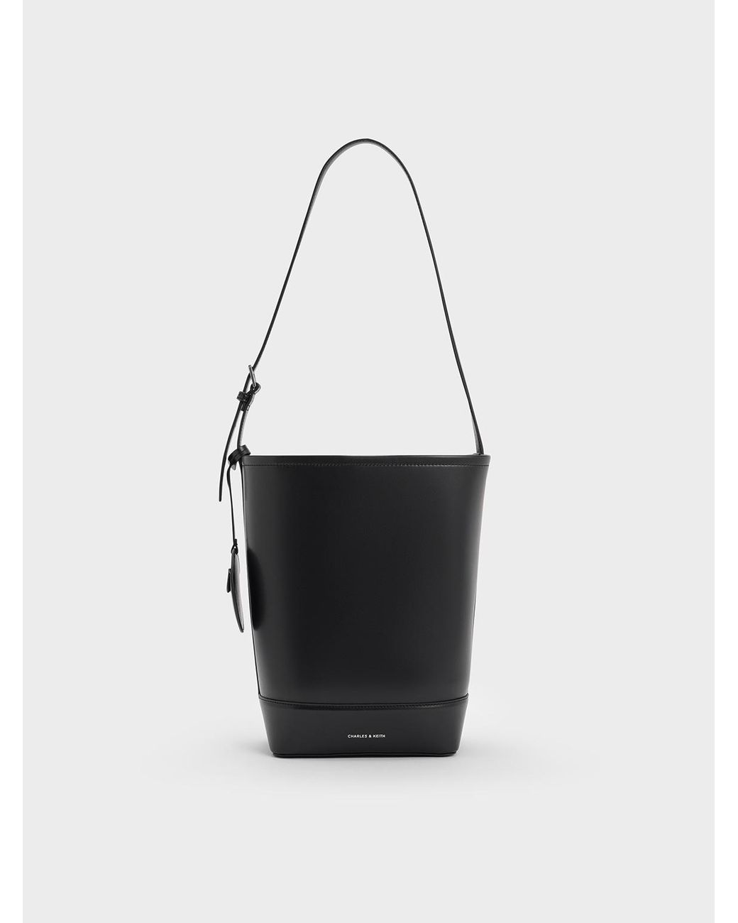 Charles & Keith White Enola Elongated Bucket Bag