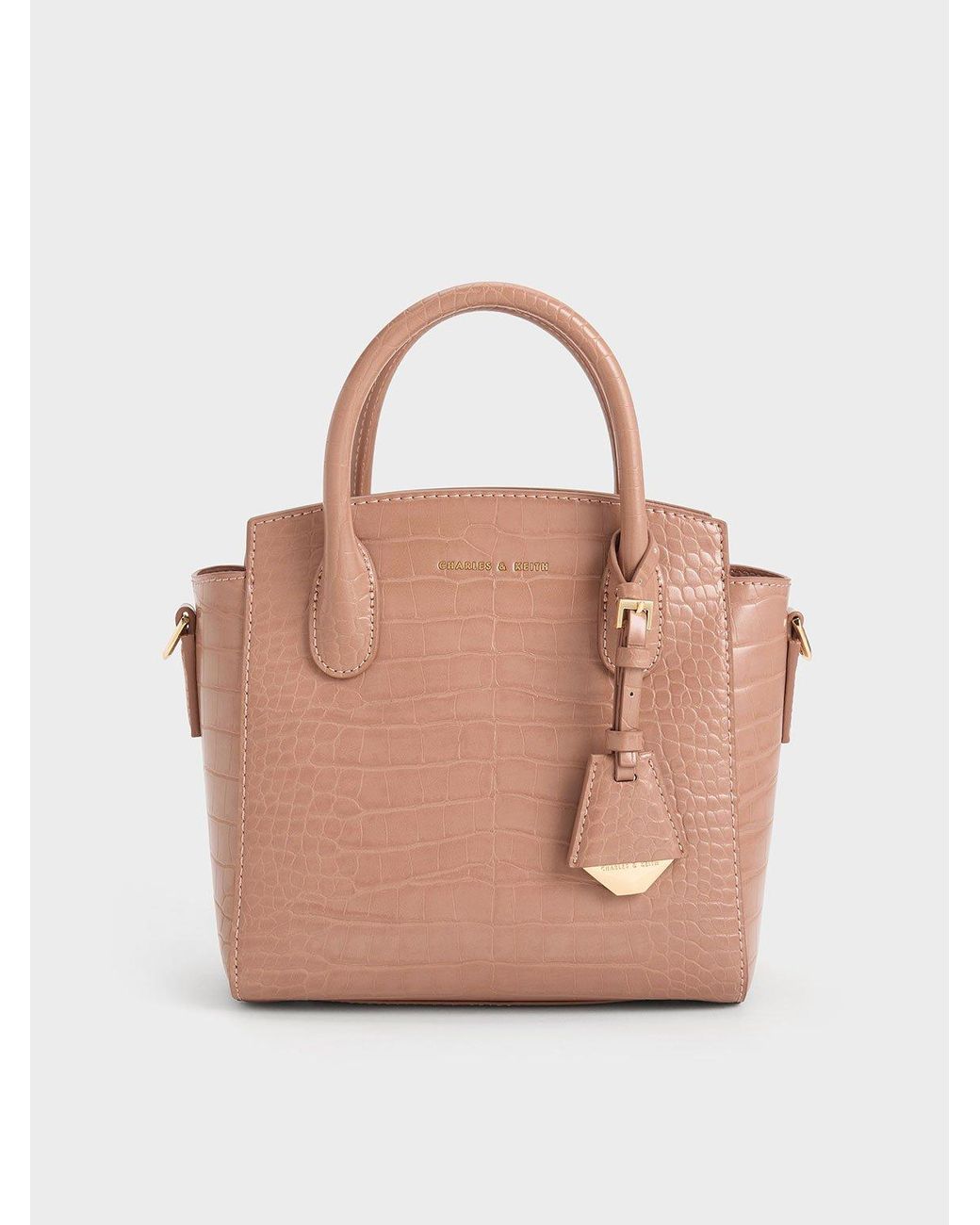 Harper Structured Tote Bag Charles And Keith Croc Effect