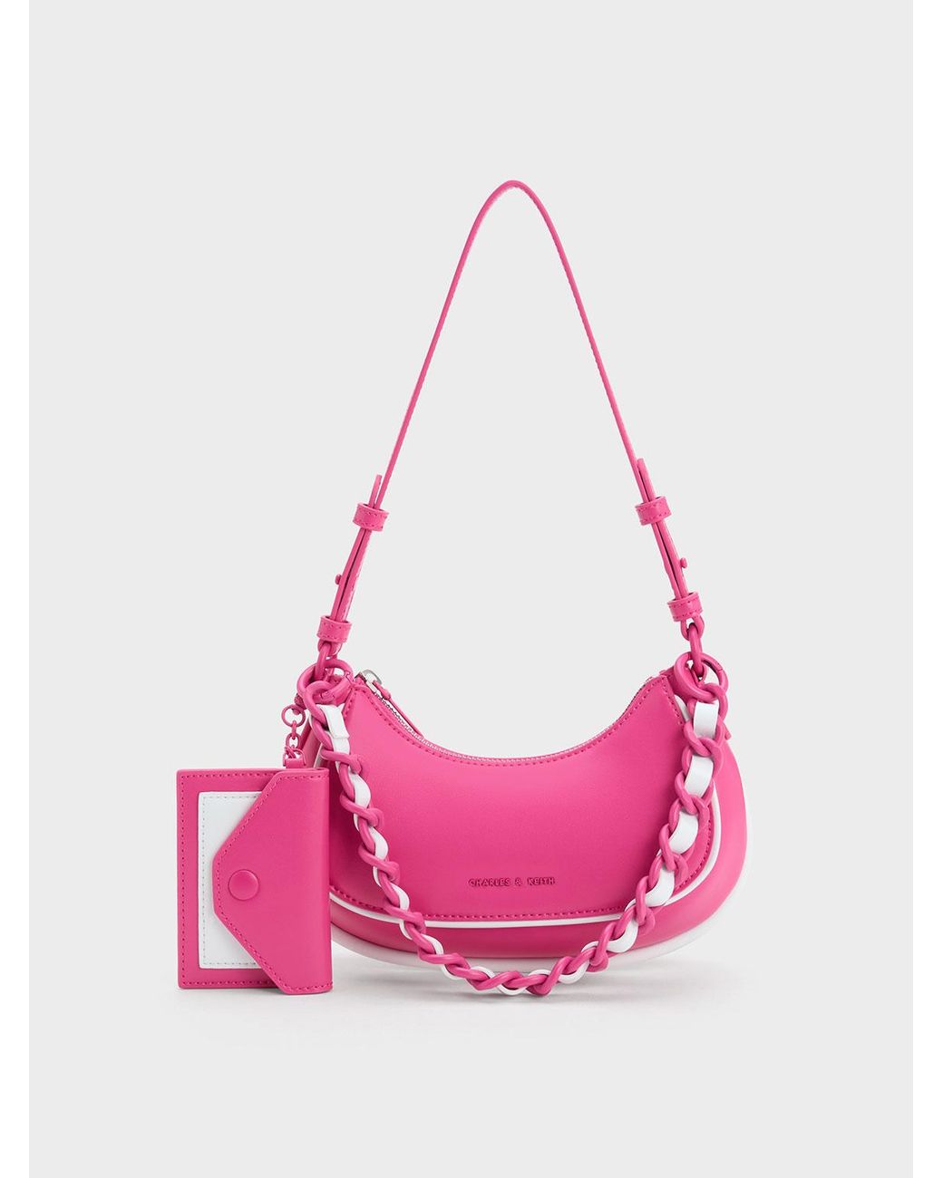 Charles & Keith Alouette Curved Shoulder Bag in Pink | Lyst Australia