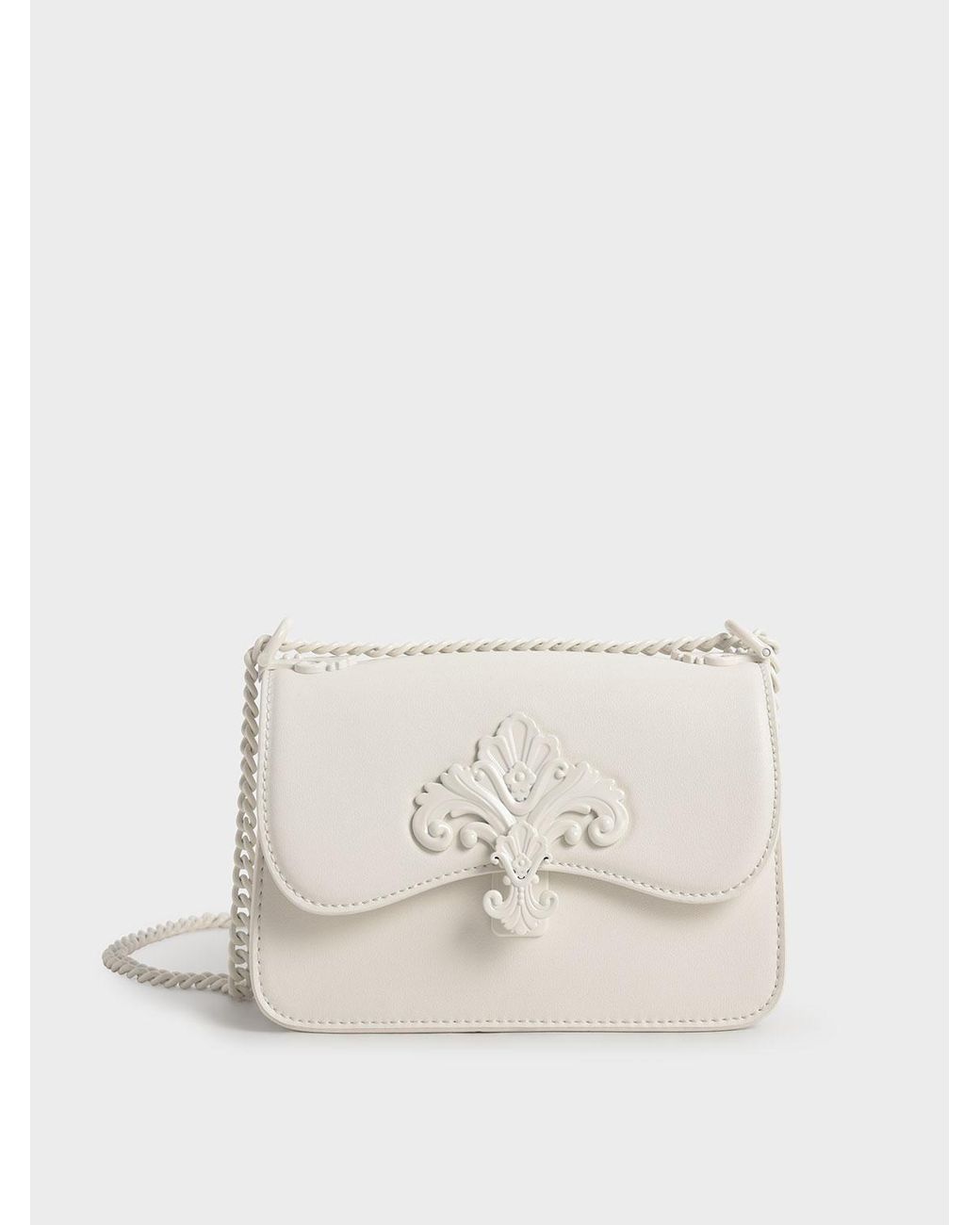 Charles & Keith Meriah Chain Strap Crossbody Bag in Natural Lyst
