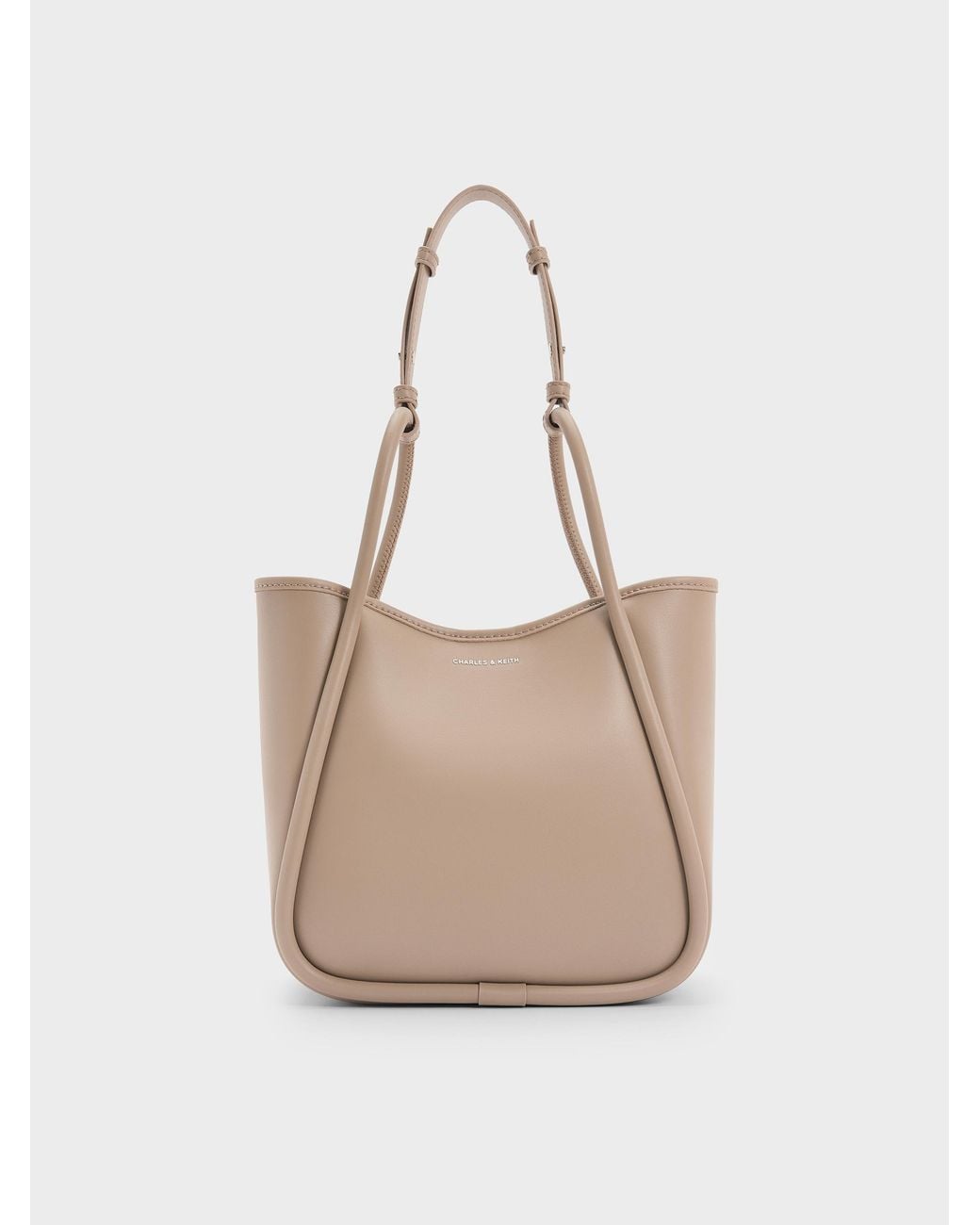 Charles & Keith Natural Mini Lyla Tubular Tote Bag