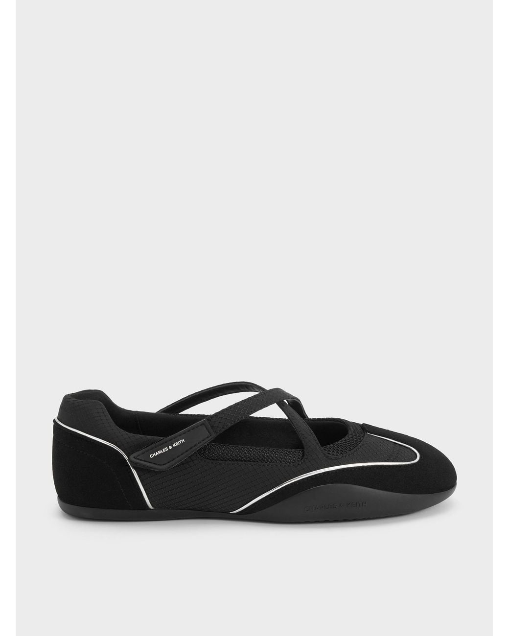 Charles & Keith Black Mika Crossover Mary Jane Sneakers