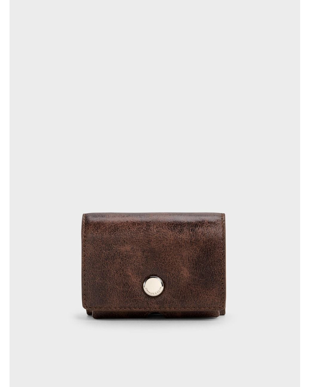 Charles & Keith Brown Zevon Knotted-strap Wallet On Chain