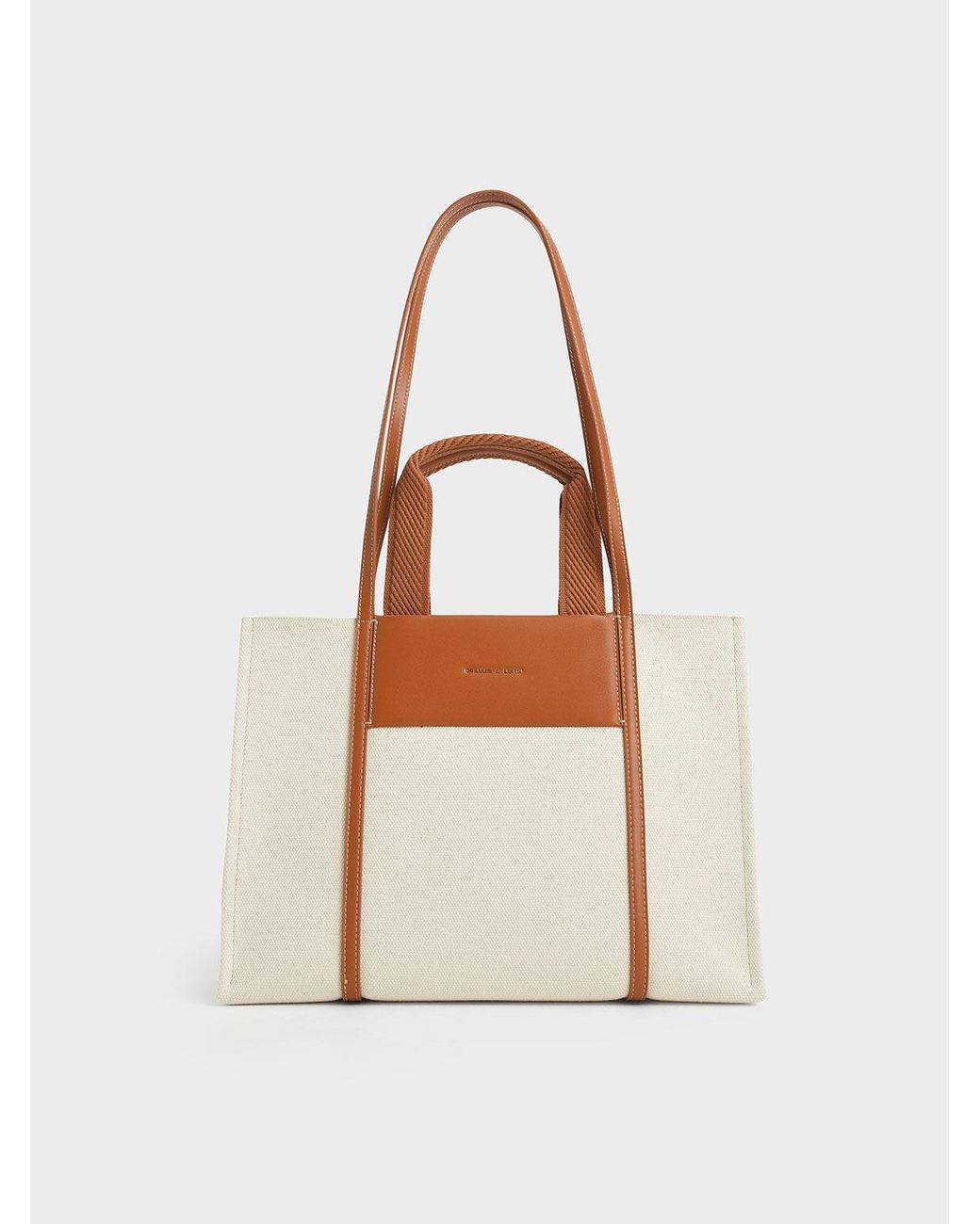 バッグ Shalia Large Double Handle Tote Bag Charles & Keith Shalia Canvas Tote Bag | Lyst