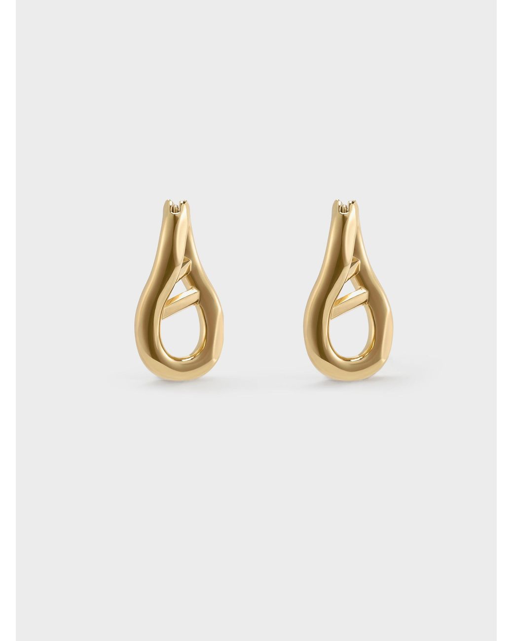 Charles & Keith Metallic Nyra Sculptural Drop Earrings