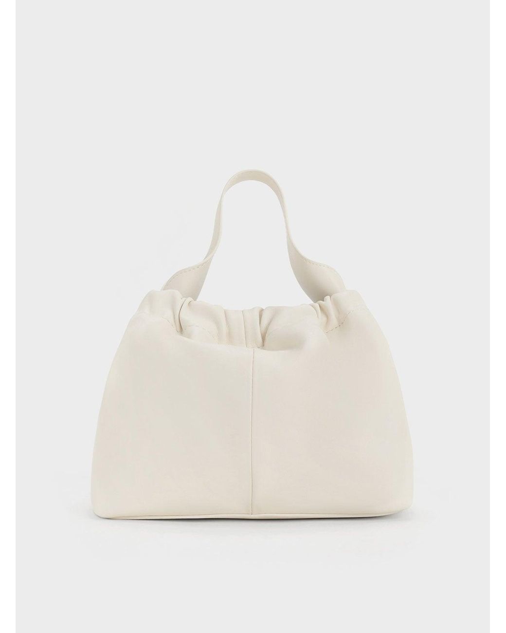 Charles & Keith Natural Ally Ruched Chain-handle Bag