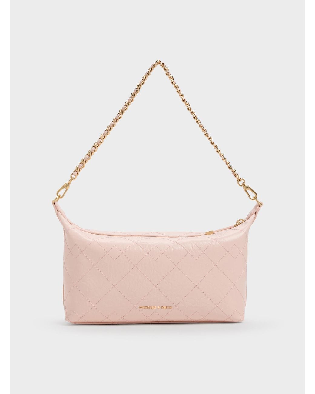 Charles & Keith Pink Duo Quilted Shoulder Bag