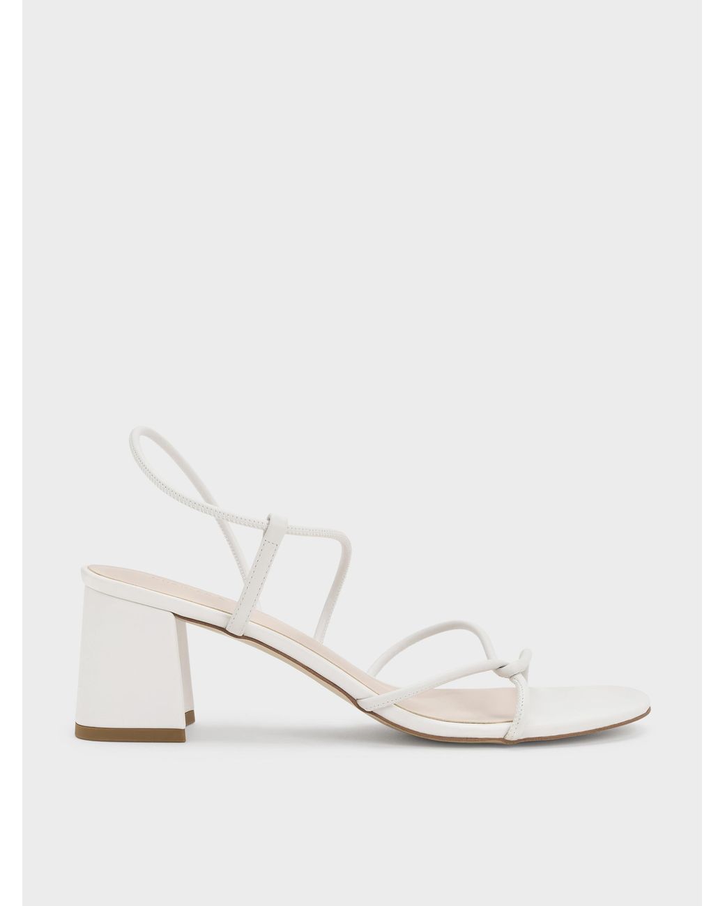 Charles & Keith Natural Meadow Strappy Block Heel Sandals