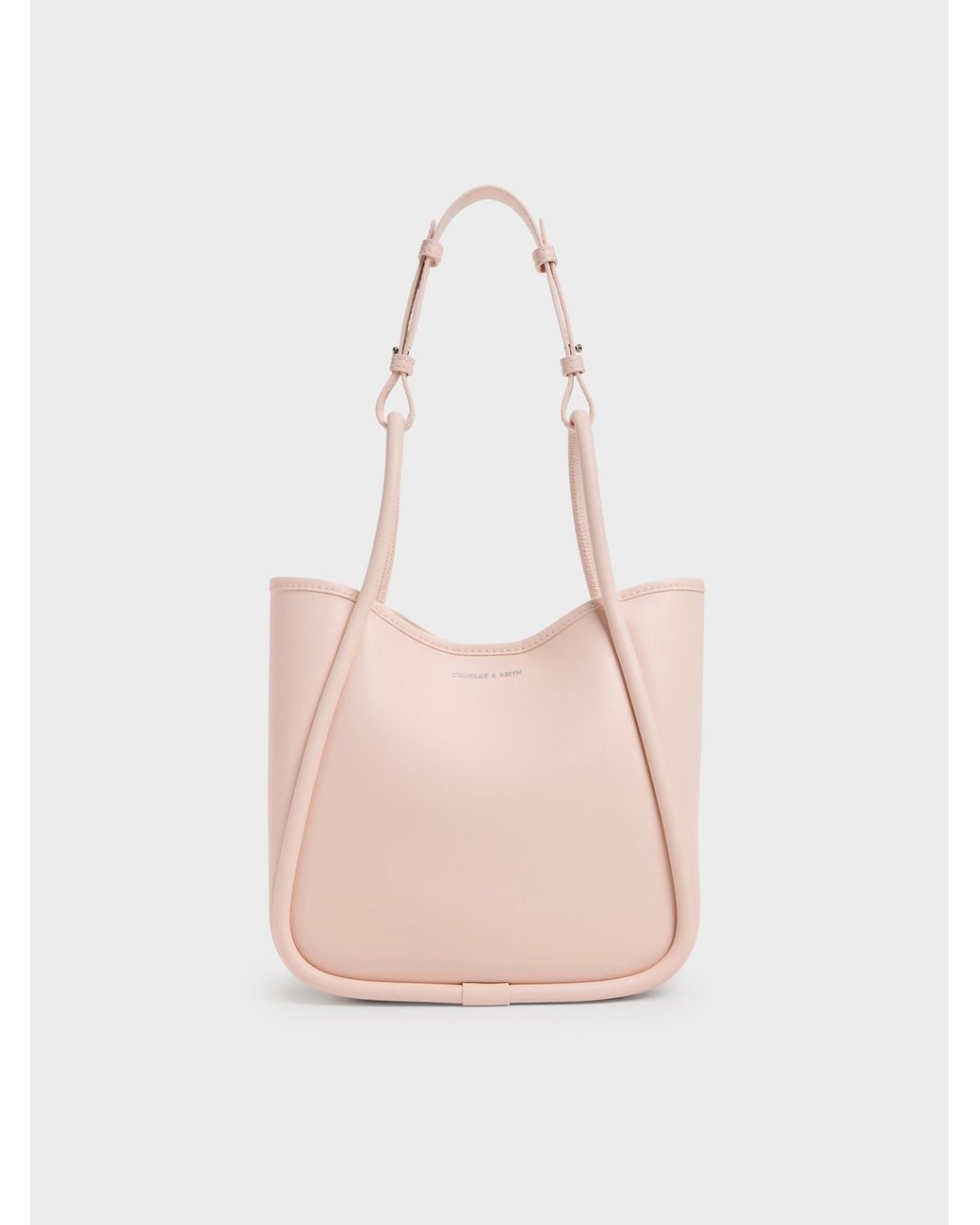 Charles & Keith Pink Mini Lyla Tubular Tote Bag