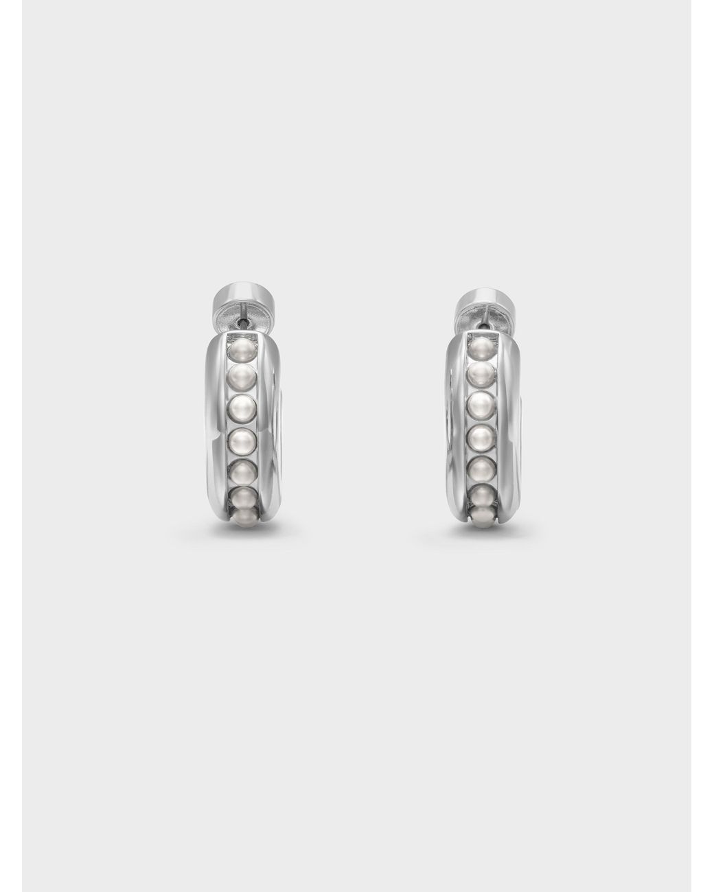 Charles & Keith Metallic Pearl Open-Hoop Earrings
