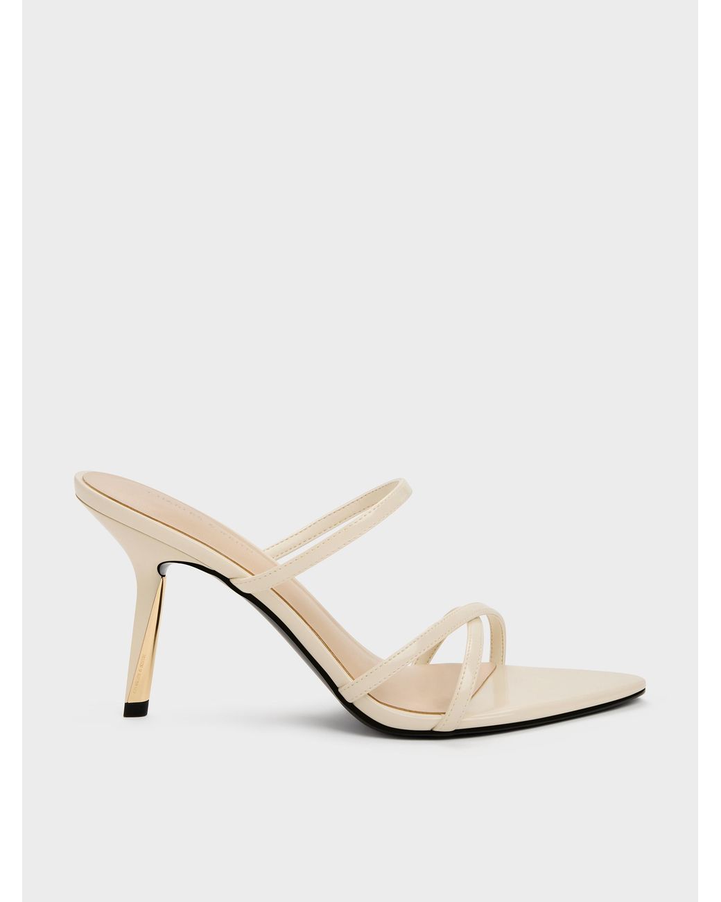 Charles & Keith White Taylen Strappy Heeled Mules