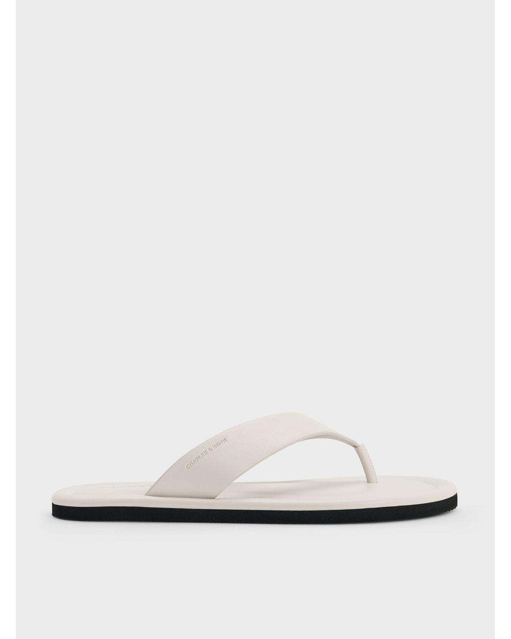 Charles & Keith White Trinah Thong Sandals