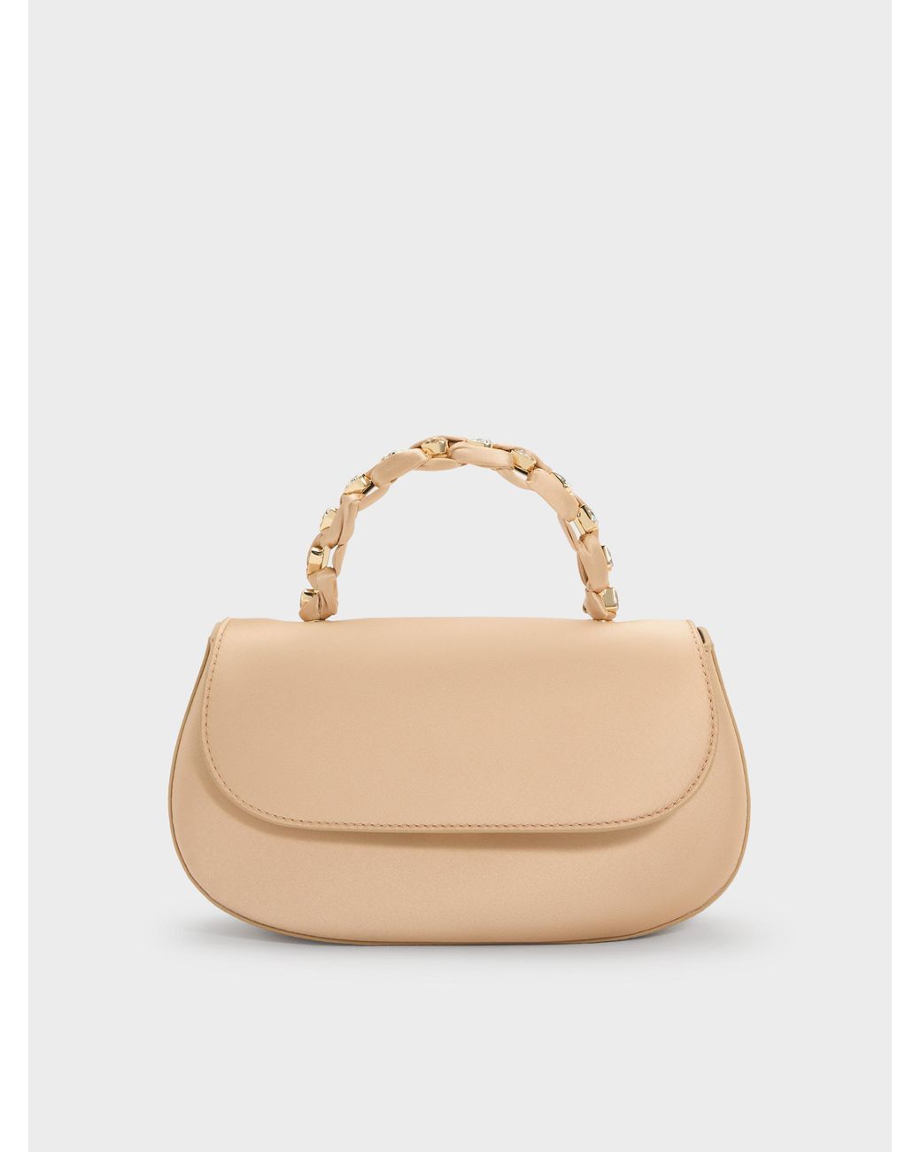 Charles & Keith Natural Eilian Braided Top Handle Bag