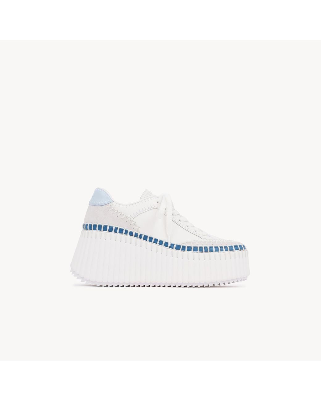 Chloé White Nama Wedge Sneaker