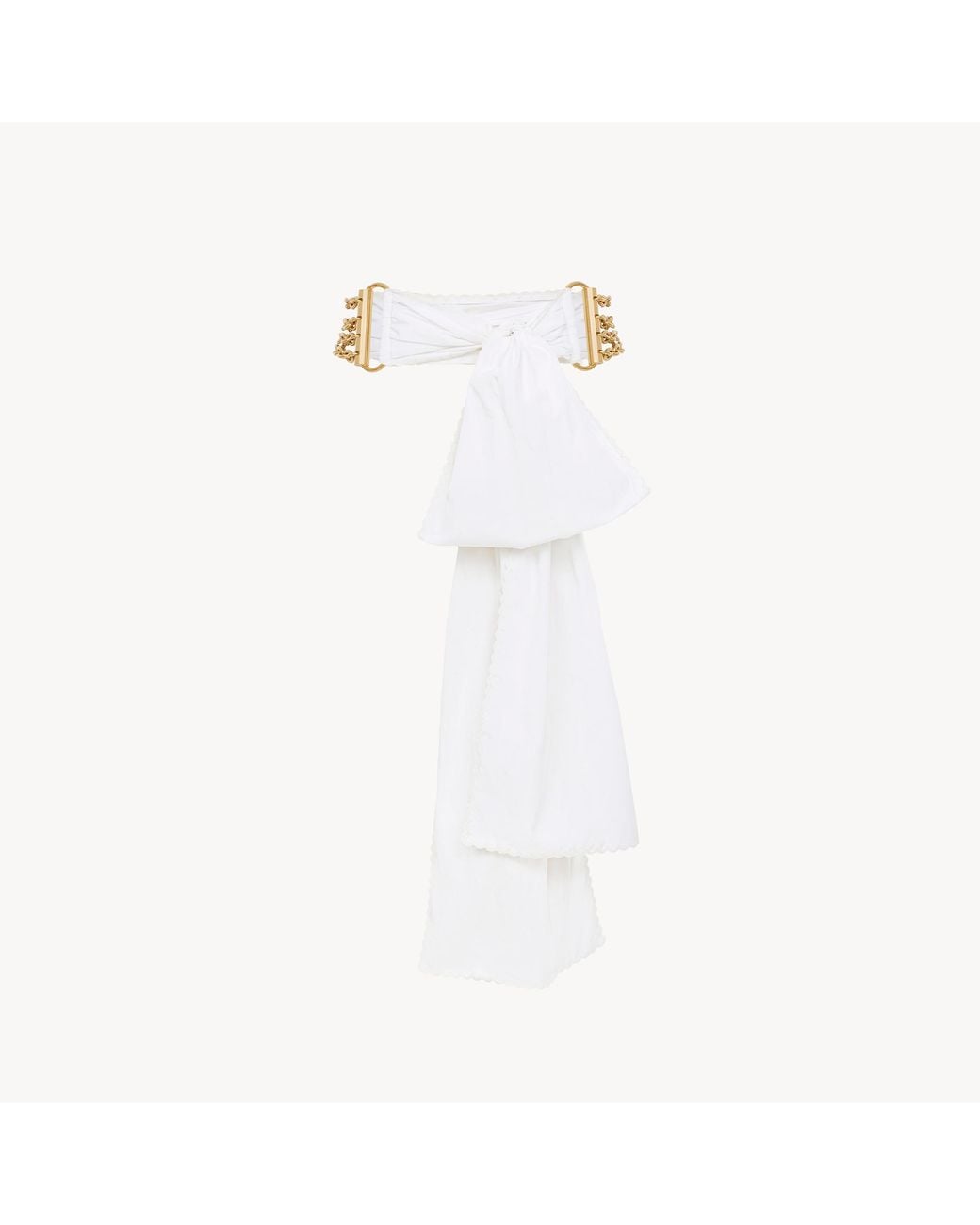 Chloé White The Bow Chain Belt
