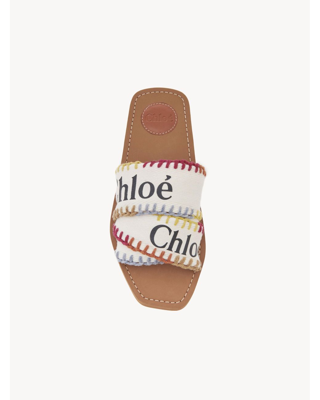 Chloé Woody Flat Mule in White | Lyst