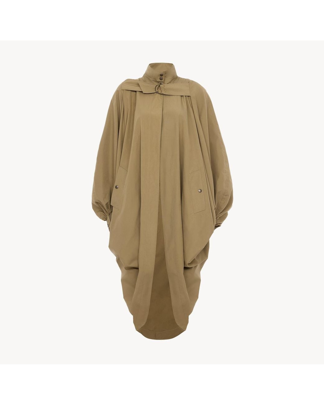 Chloé Natural High-Neck Oversized Cape Coat