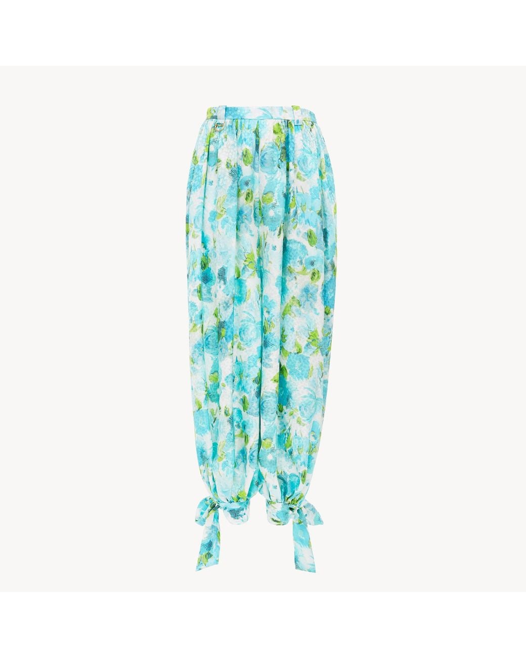 Chloé Blue Pleated Flowy Trousers