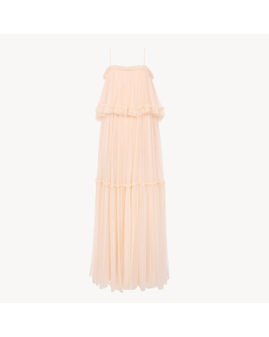 Chloé Pink Thin-Strap Long Dress