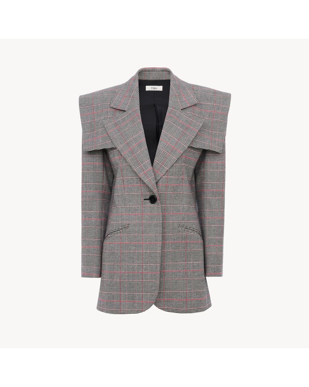 Chloé Gray Single-Breasted Tailored Jacket