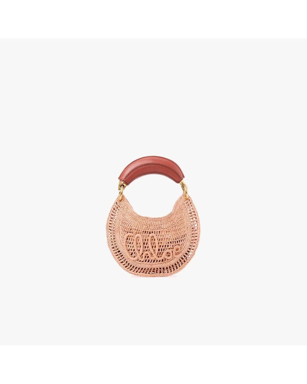 Chloé Pink Mini Summer Banana Hobo Bag With Strap