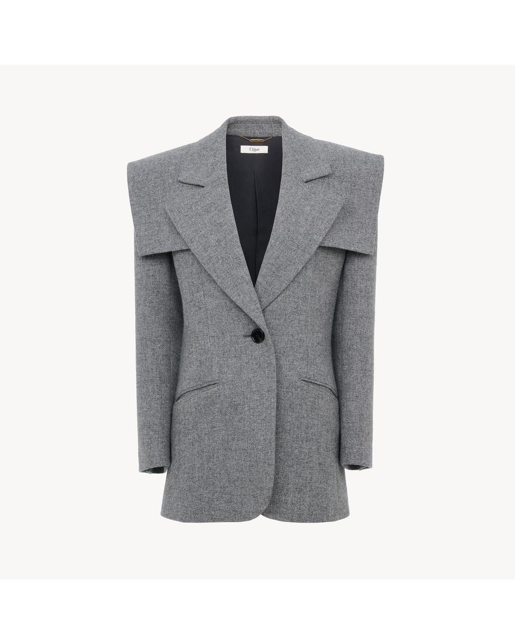 Chloé Gray Single-Breasted Tailored Jacket