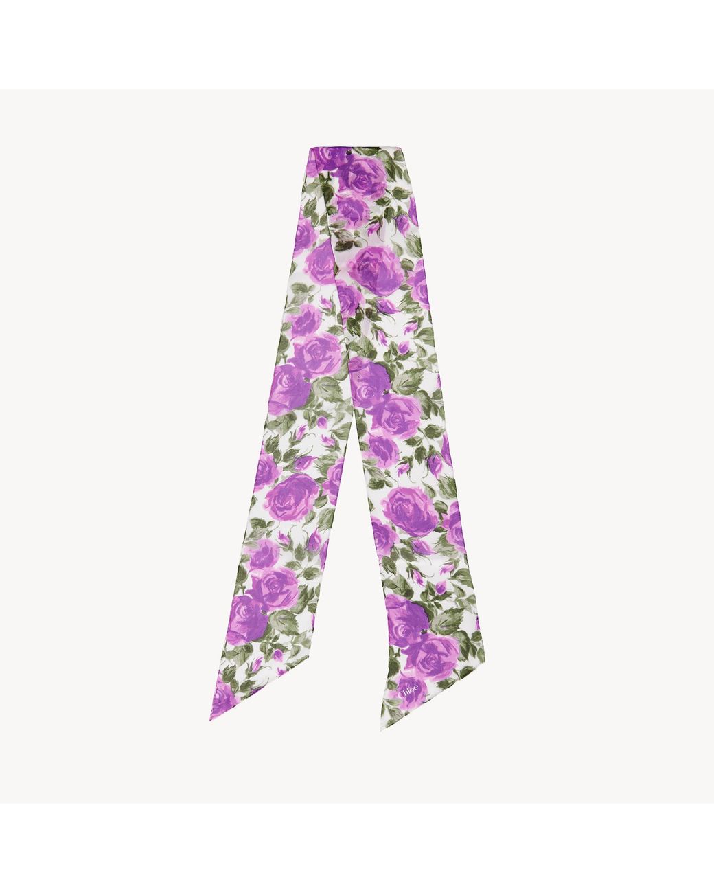 Chloé Purple The Wild Flowers Bandeau Scarf