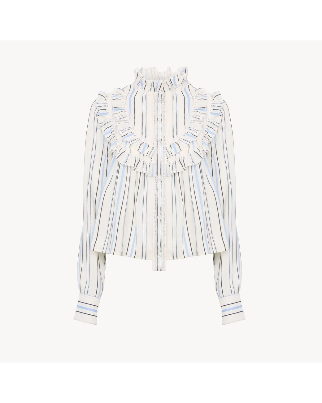 Chloé White Ruffled Blouse
