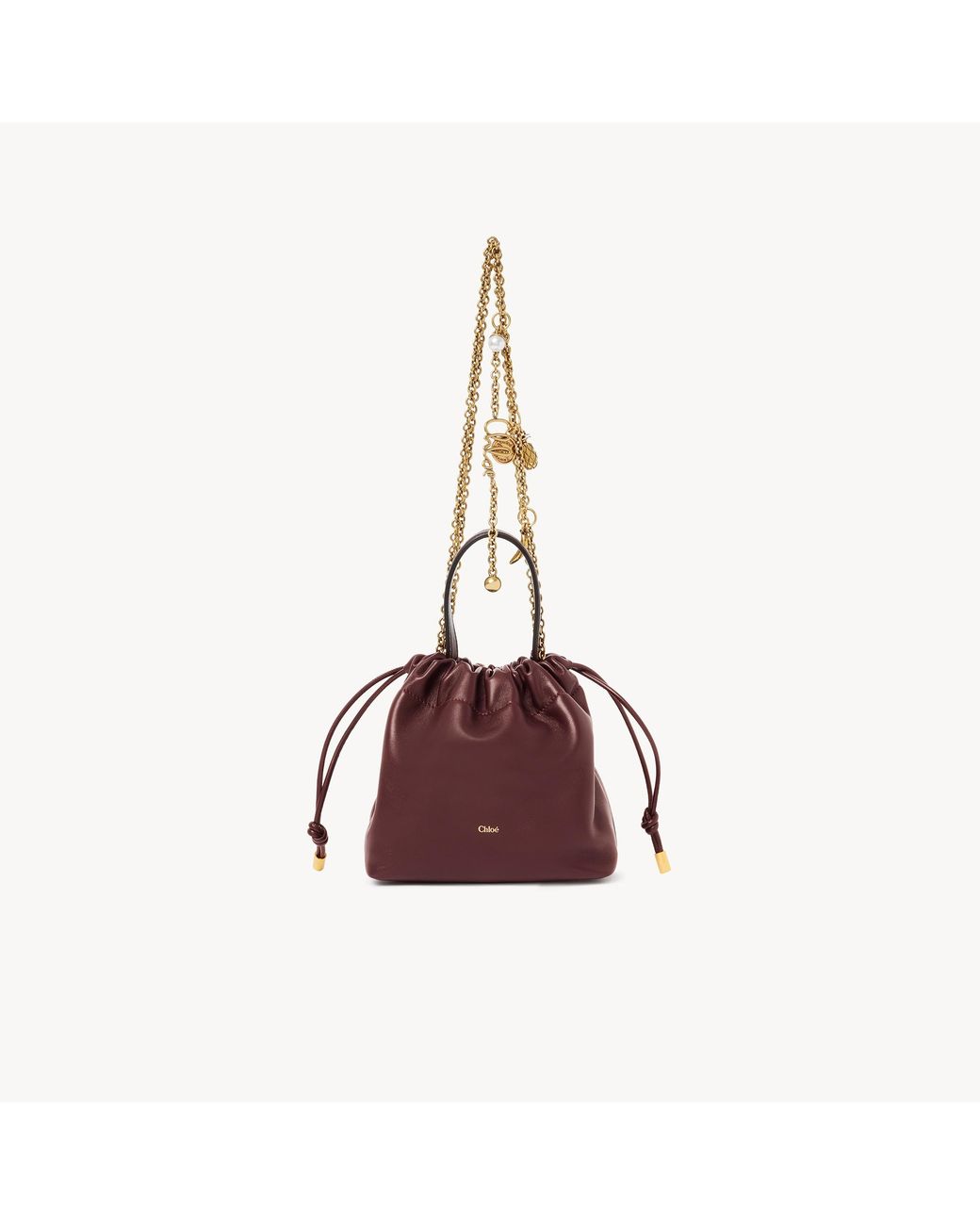 Chloé Brown Mini Icons Shoulder Bag With Chain