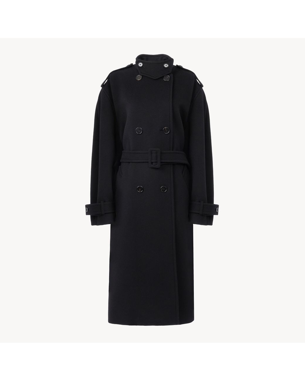 Chloé Black High-Neck Long Coat