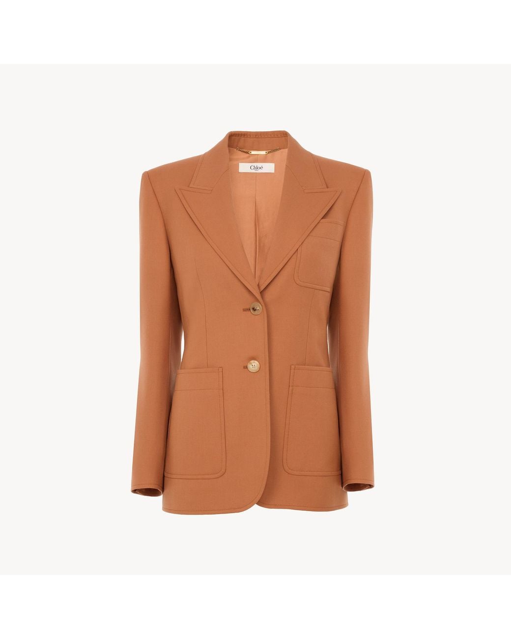 Chloé Brown Single-Breasted Tailored Jacket