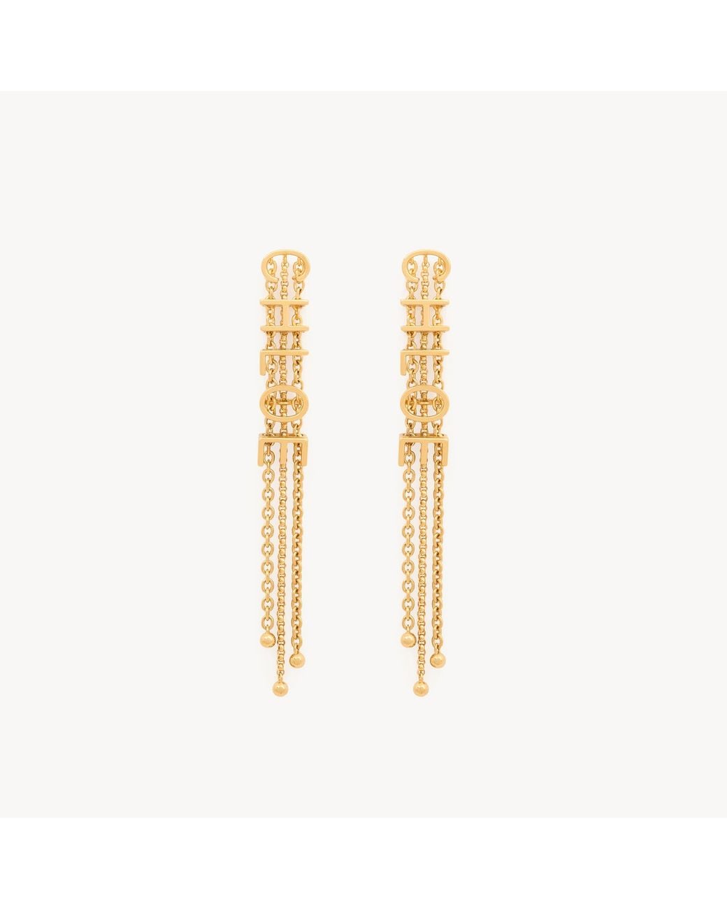 Orecchini Pendenti Mini Belt di Chloé in Metallic