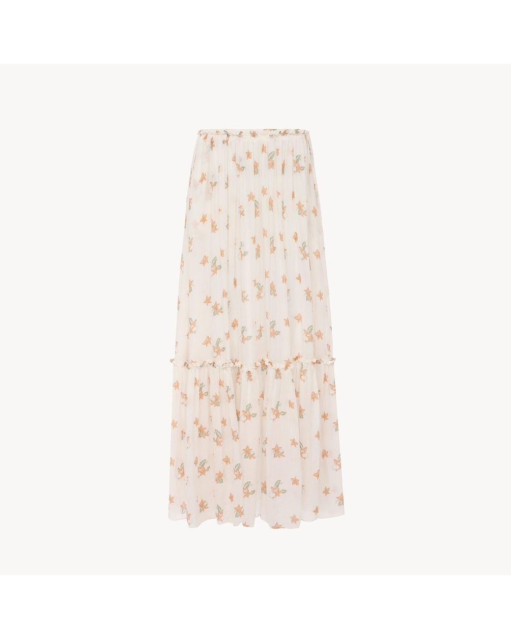 Chloé Natural Gathered Long Skirt
