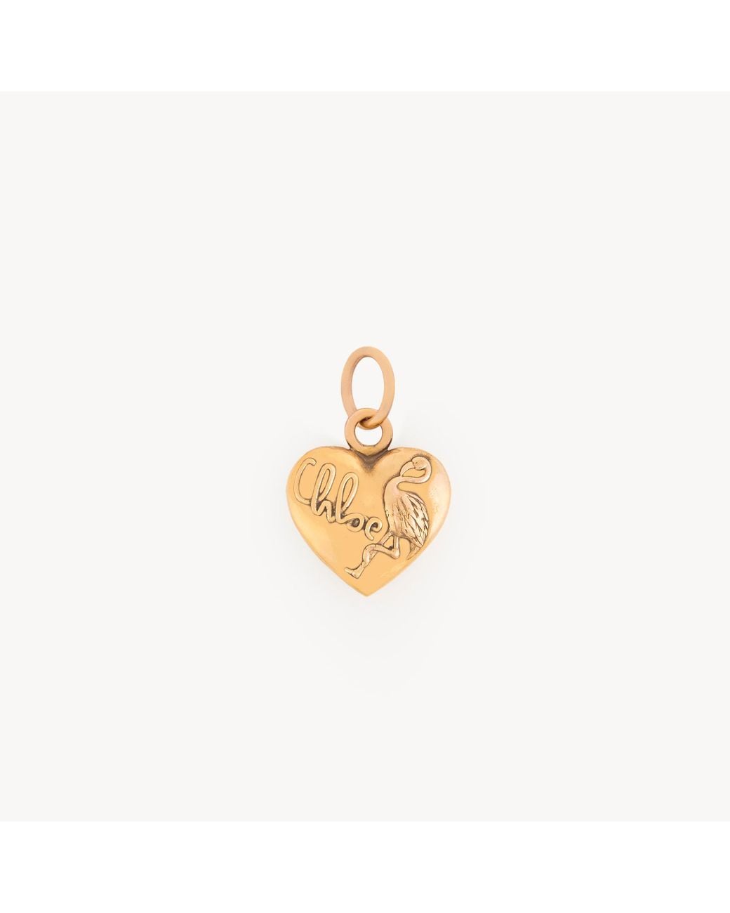Chloé Metallic Heart Flamingo Charm