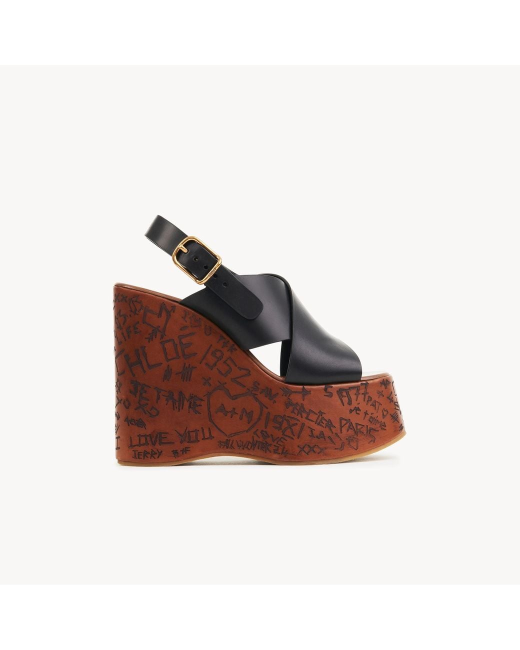 Chloé Brown Maxime Wedge Sandal