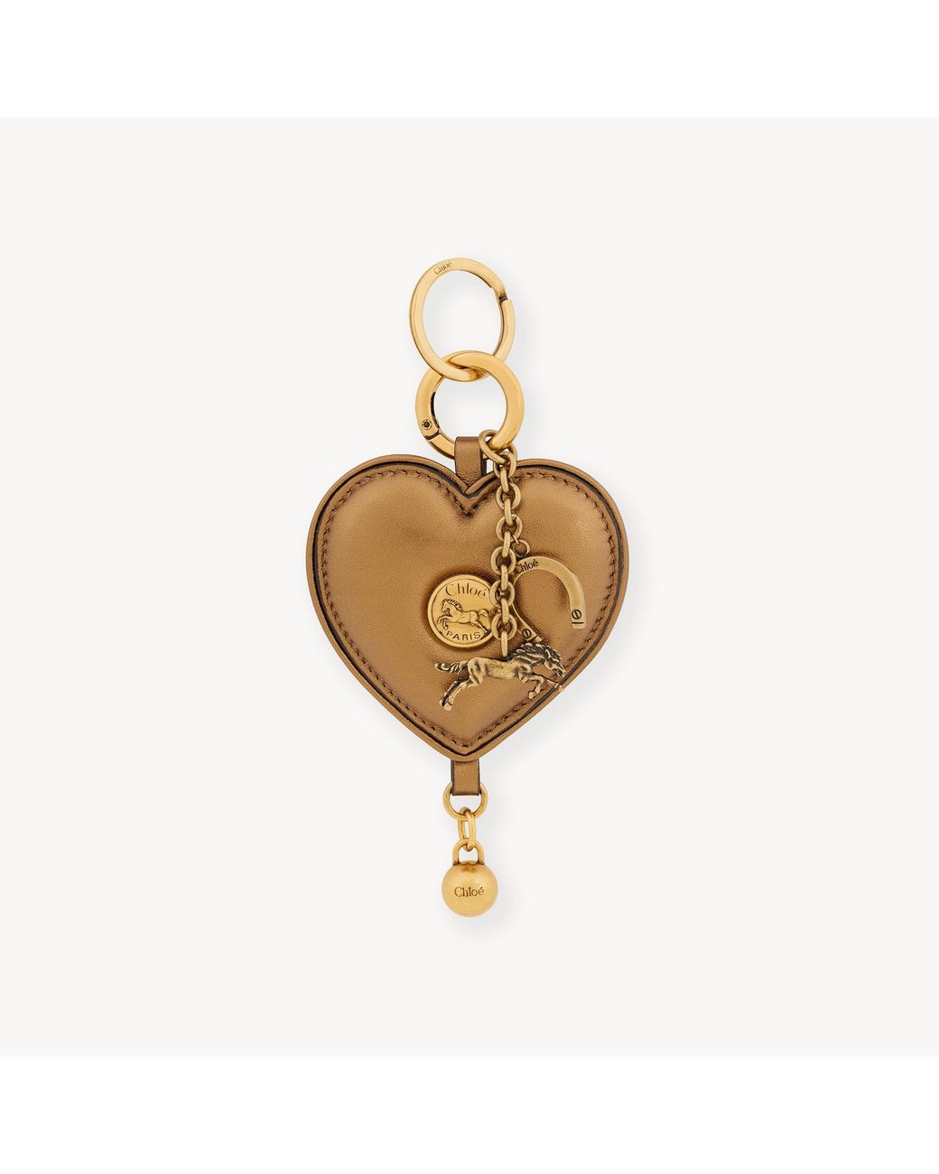 Chloé Metallic Symbols Heart Key Ring Bag Charm