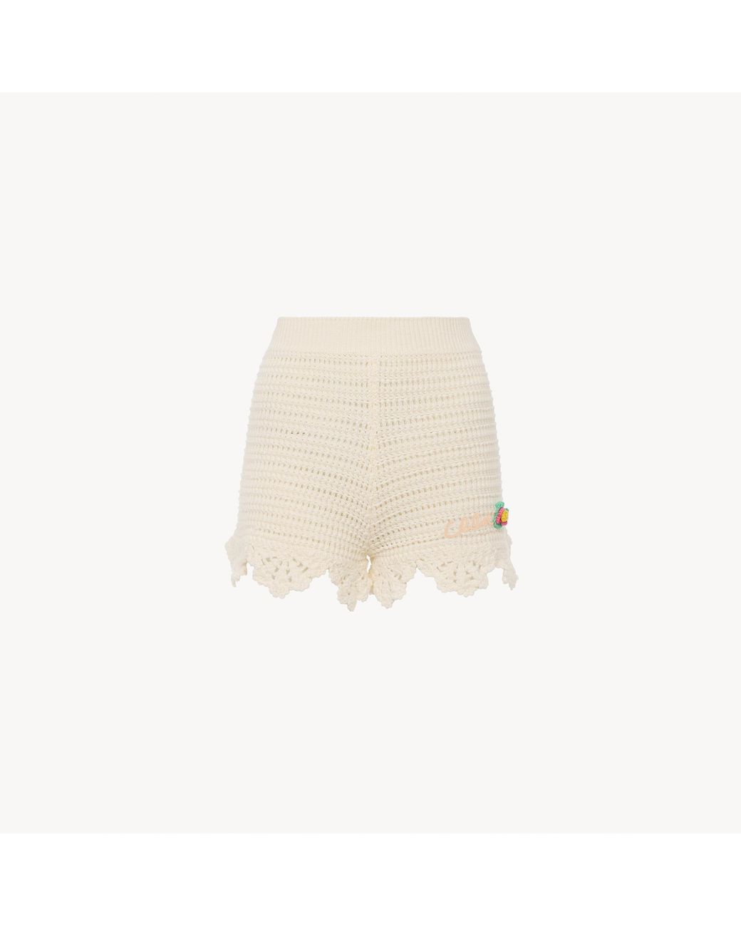 Chloé Natural High-Waisted Logo Mini Shorts