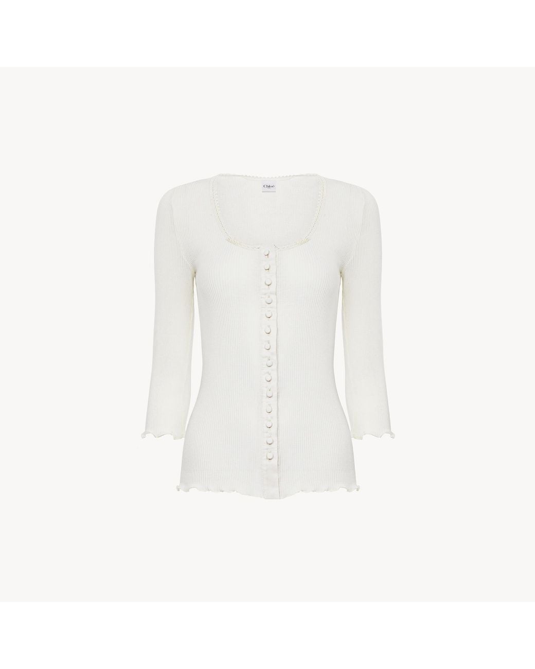 Chloé White Fitted Top