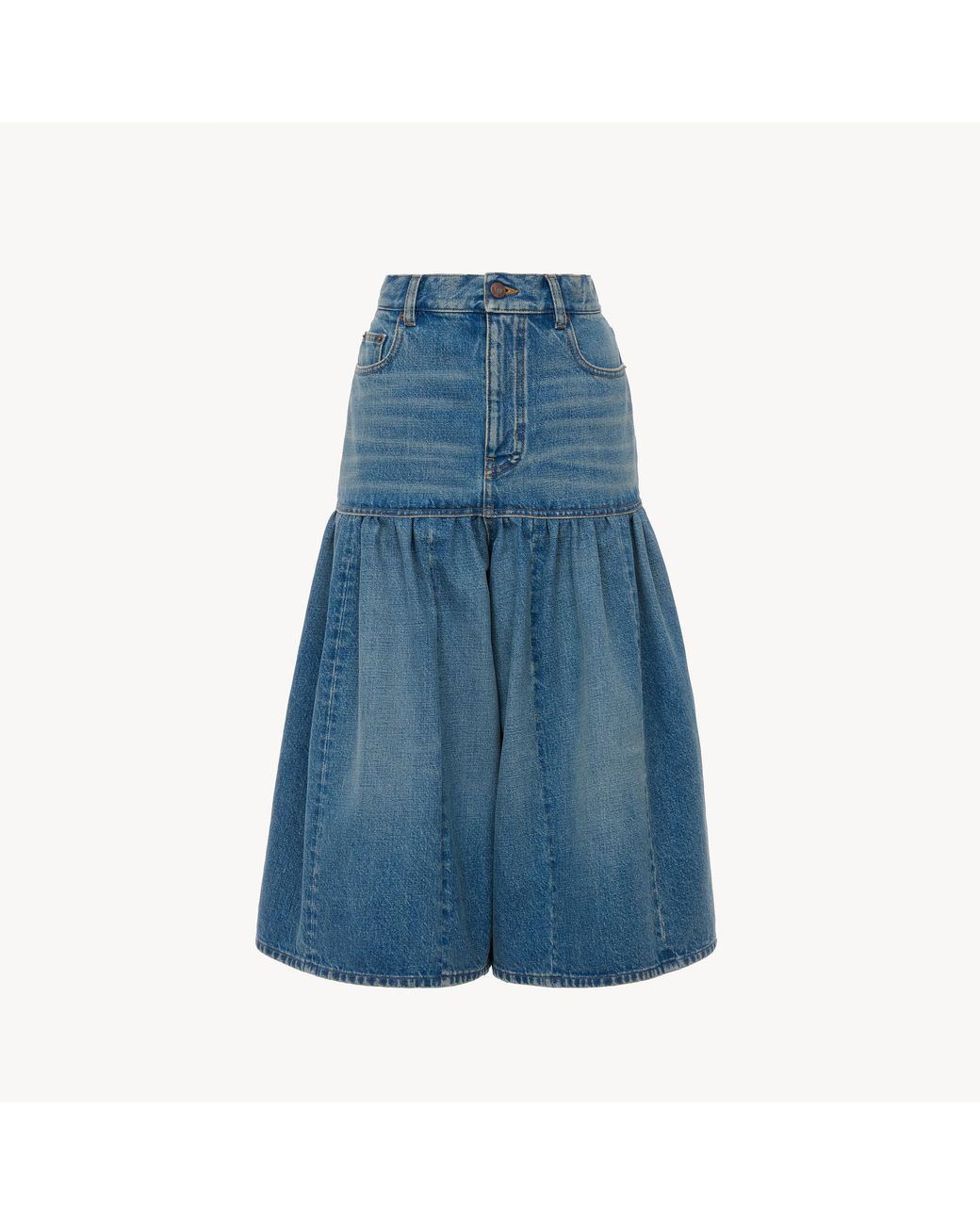 Chloé Blue High-Rise Balloon Bermuda Shorts