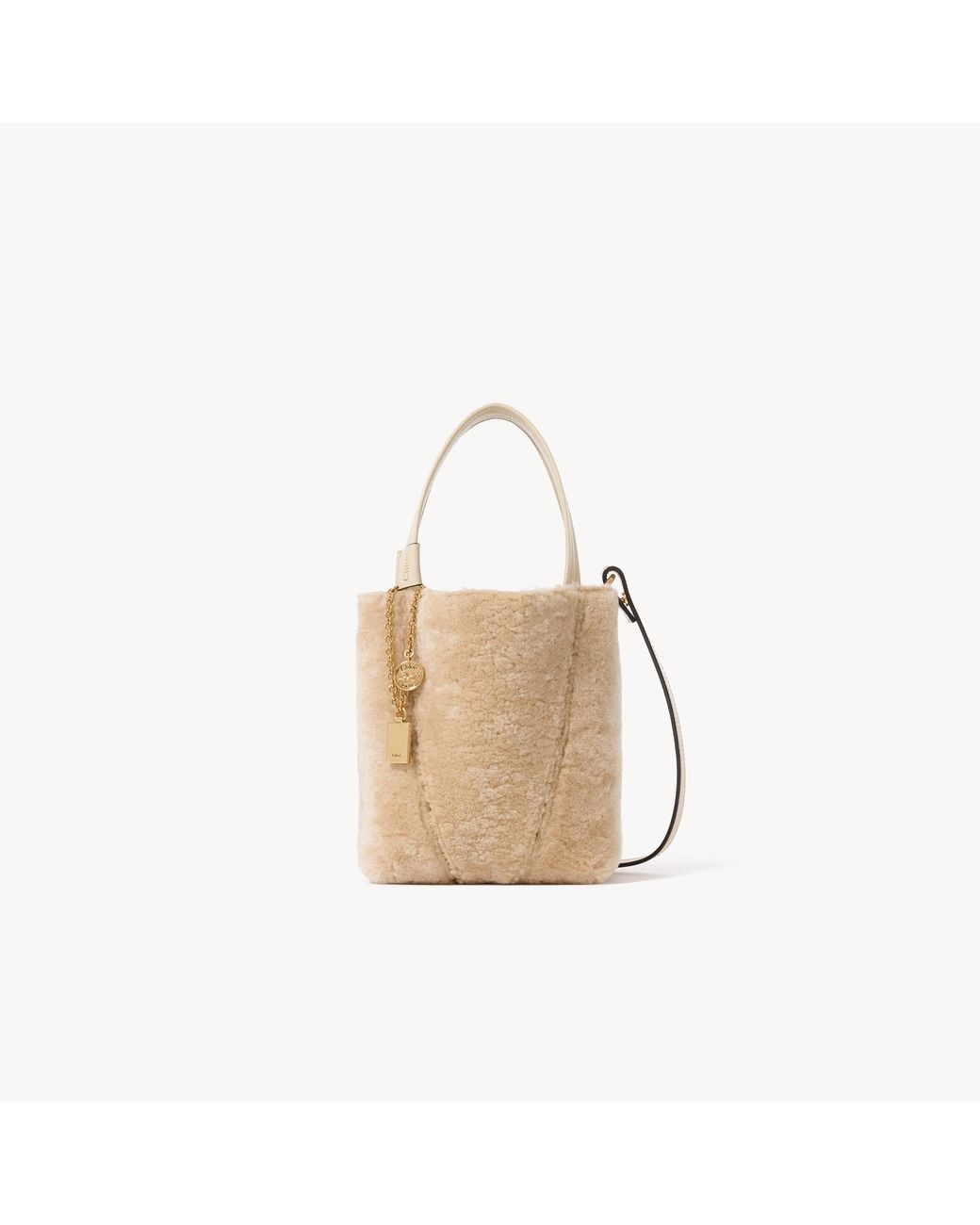 Chloé White Small Spin Tote Bag