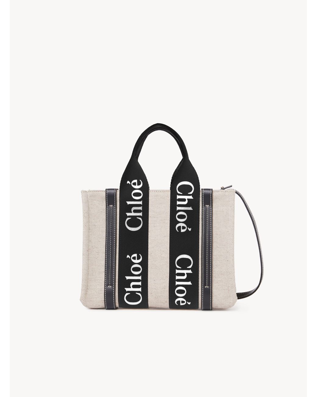 Chloé Small Woody Tote Bag With Strap in Black | Lyst