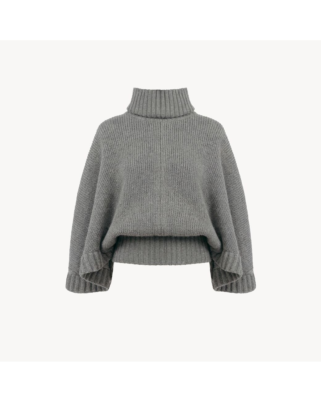 Chloé Gray Short Turtleneck Cape