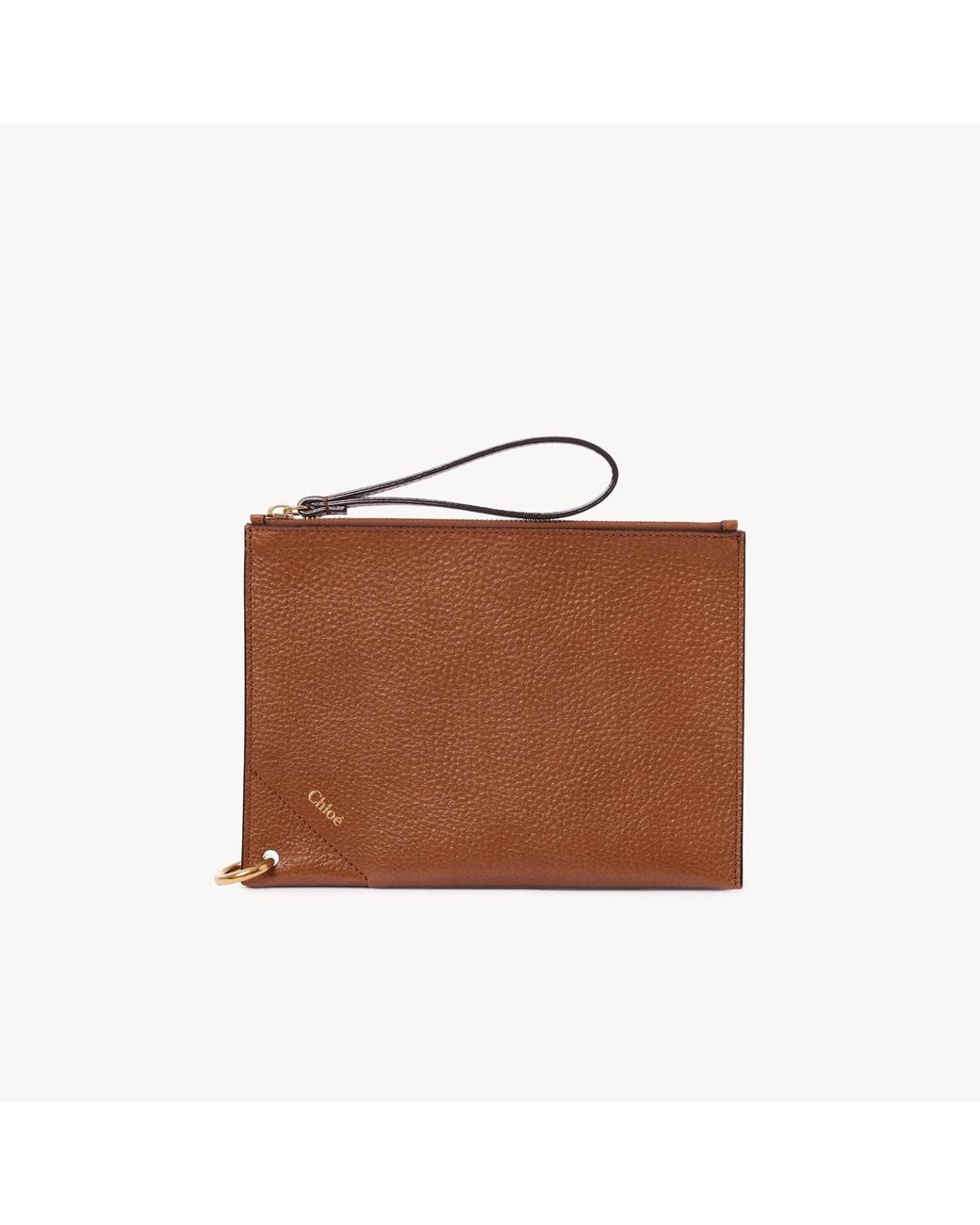 Chloé Brown Spin Zipped Pouch