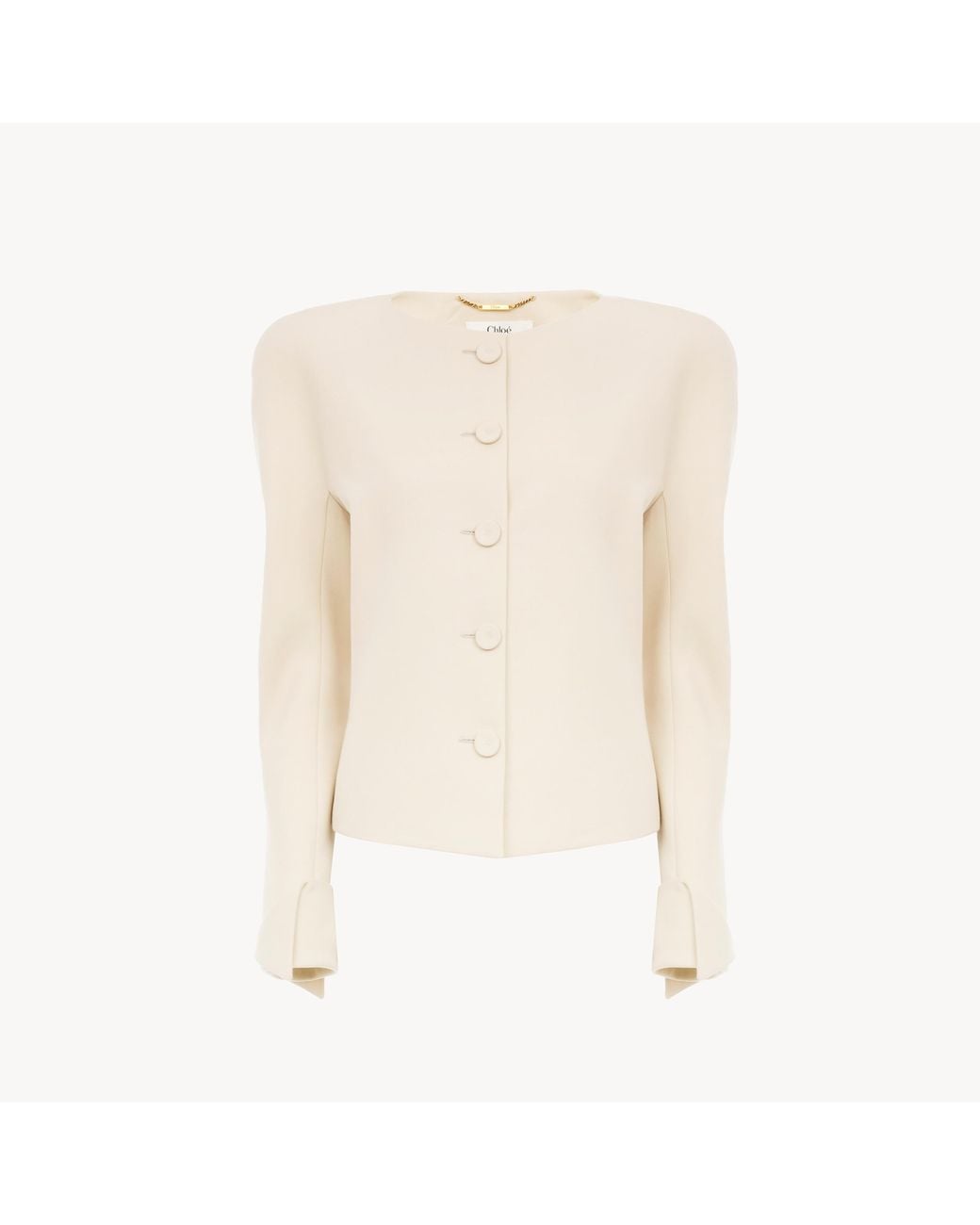 Chloé Natural Collarless Fitted Jacket